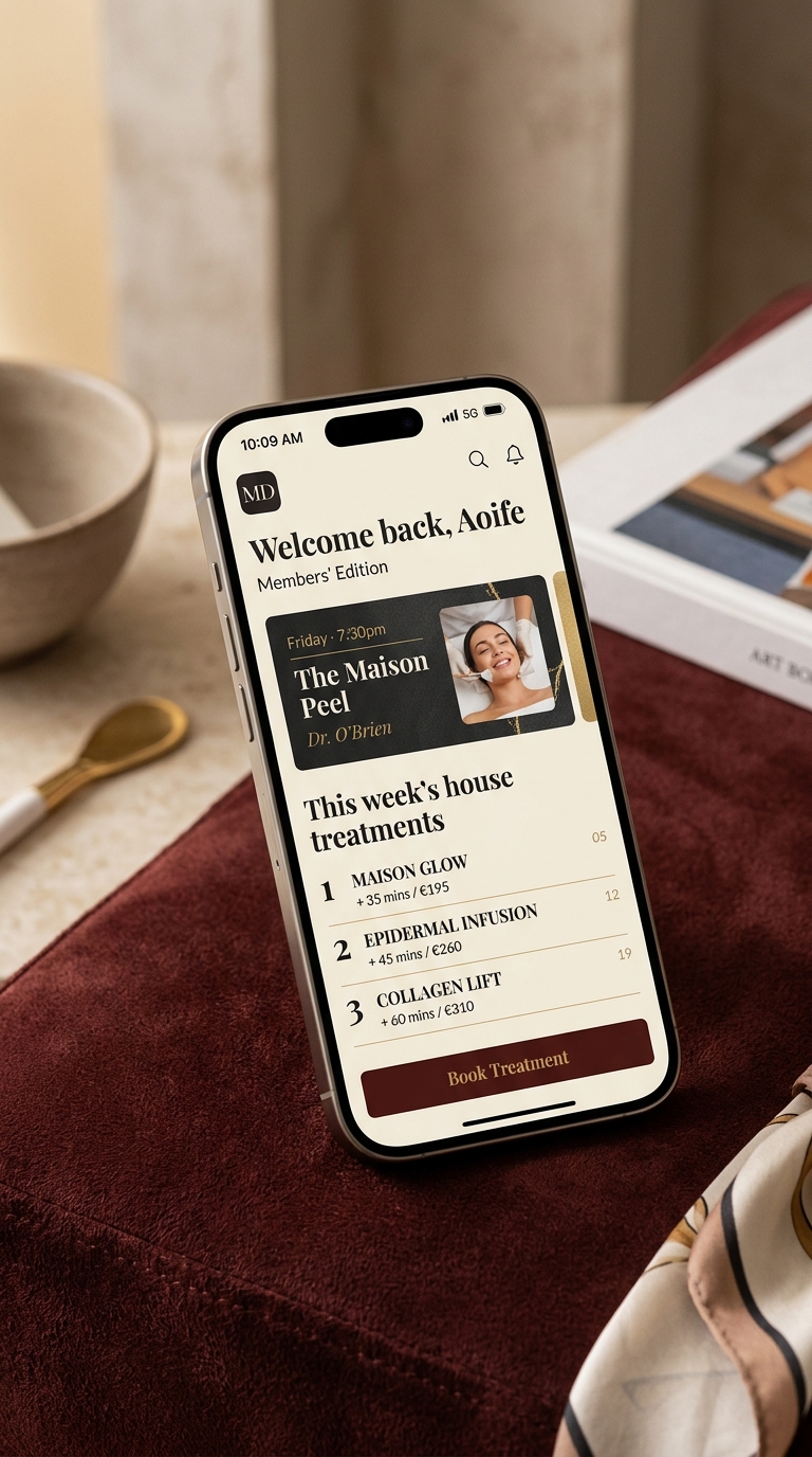 MAISON DERM app home